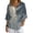 Blue Bamboo Forest, variant on Blue Toile Landscape Print 3/4 Sleeve Imitation Linen-Like Blouse, Comfortable Button Down Women's Imitation Linen-Like Blouse for Spring Daily Wear Summer Getaway, Size Large
