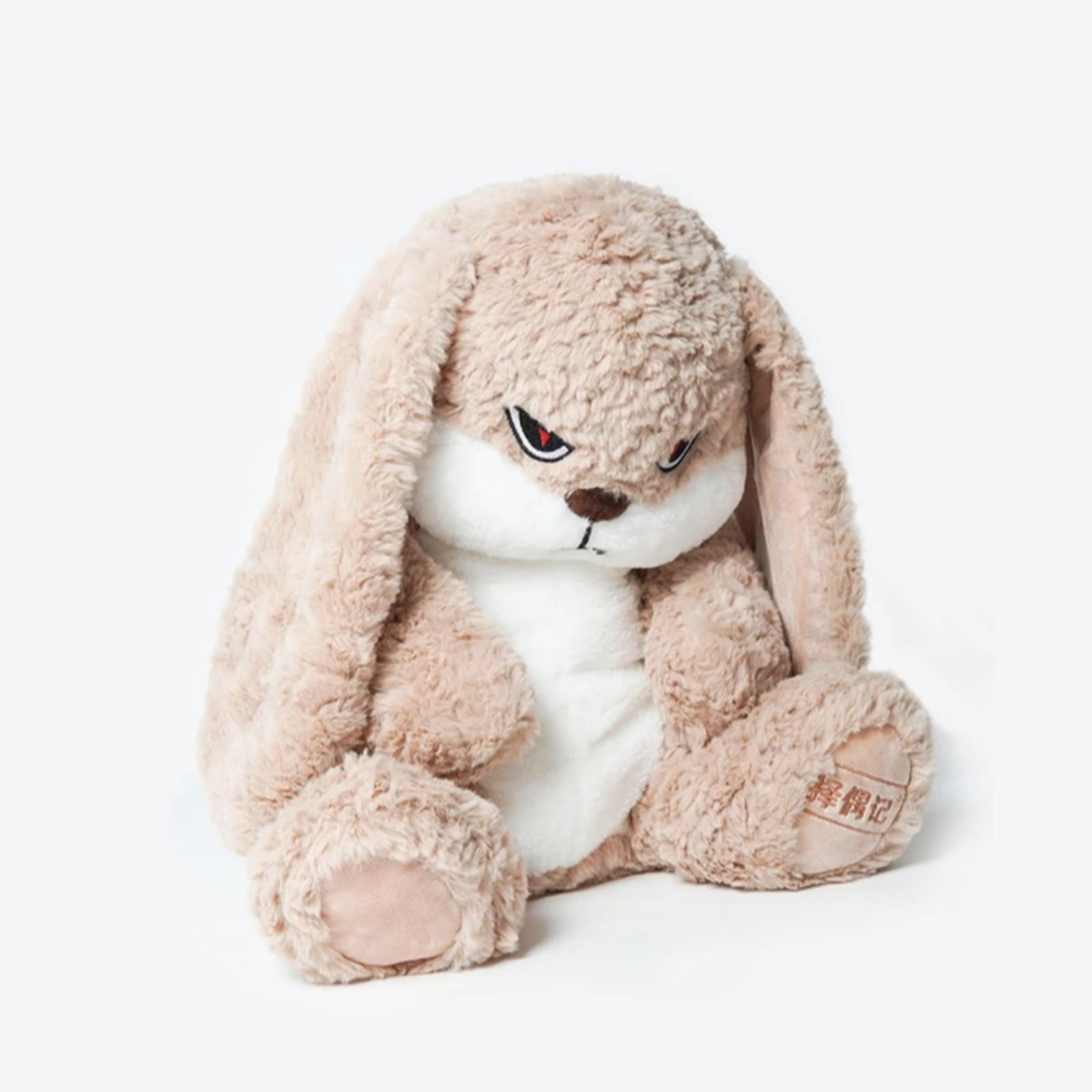 Angry Bunny Plush Toy, Soft Stuffed Rabbit Doll with Expressive Face Design, Cute Grumpy Bunny Plush Figure Decorative Gift for Bedroom, Sofa & Stress Relief