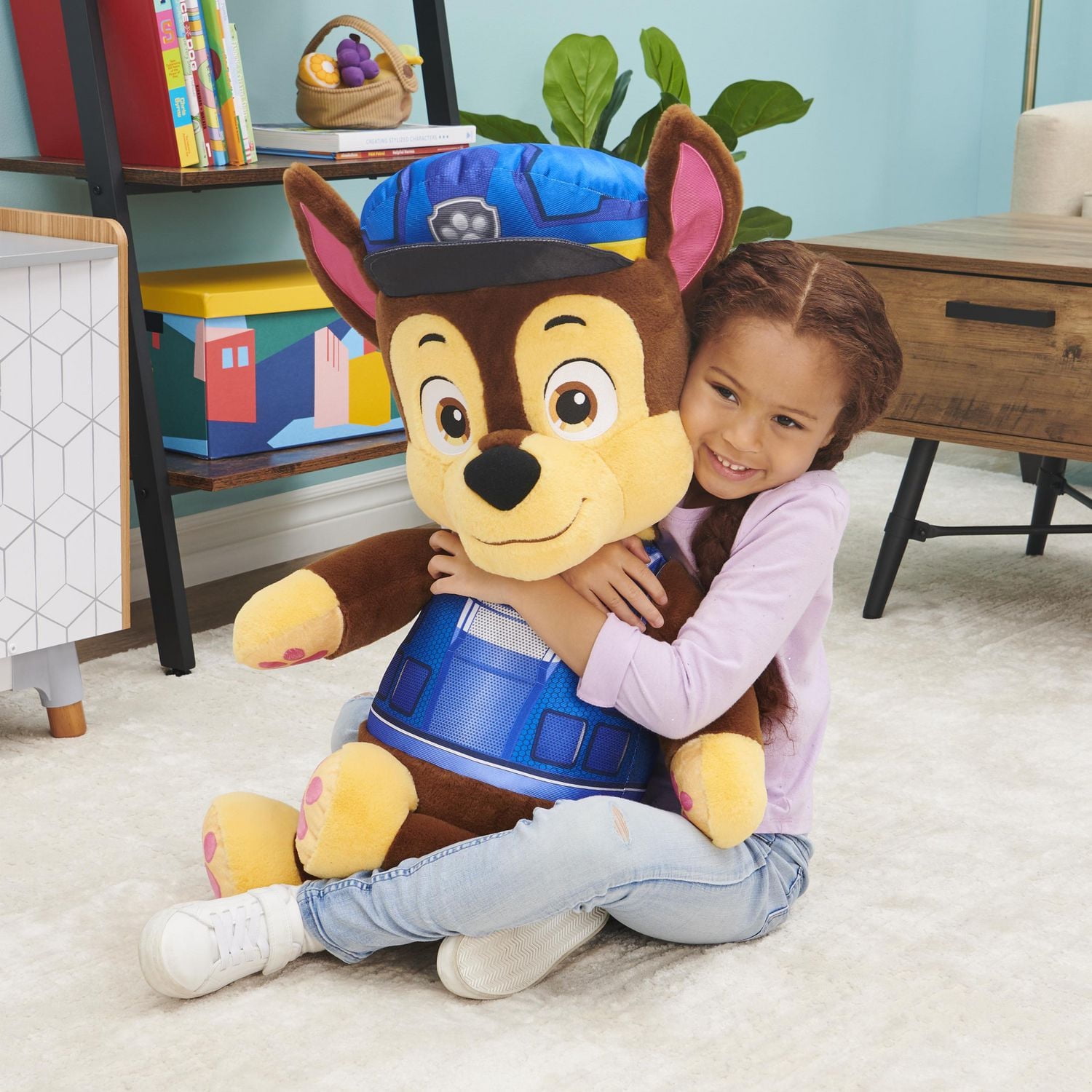 PAW Patrol, Movie Chase Jumbo Stuffed Animal Plush Toy, 29-inch, Kids Toys for Ages 3 and up
