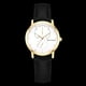 thumbnail image 2 of Reloj de cuarzo con correa de cuero de PU de moda Reloj unisex de aleación de estilo simple (Oro # 2), 2 of 3
