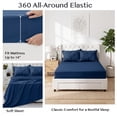 thumbnail image 6 of King Size Comforter Set, 7 Pieces Pintuck Down Alternative Bedding Set for All Season, Bed in a Bag with Comforter, Fitted Sheet, Flat Sheet, Pillowcases & Pillow Shams, Navy, 6 of 8