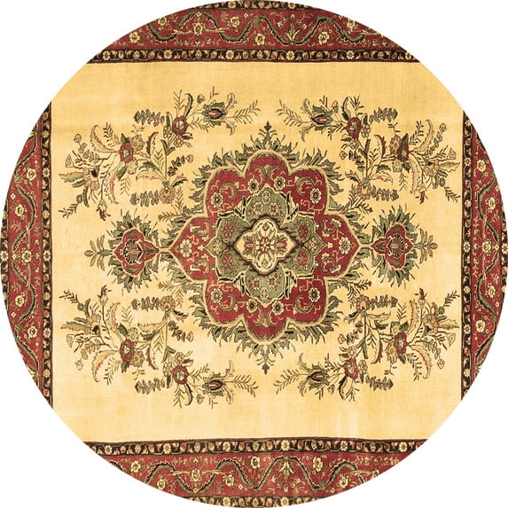 Ahgly Company Indoor Round Persian Brown Traditional Area Rugs, 4' Round