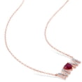 thumbnail image 4 of Everly Women's "Mom" 1 CT TGW Created Ruby and Diamond Rose Gold Flash Plated Sterling Silver Necklace, 4 of 9