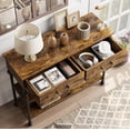 thumbnail image 6 of 39.4" Narrow Console Table with 2 Drawers,Sofa Table,Small Entryway Table with 3Tier Storage Shelves,Behind Couch Table,for Living Room,Hallway,Brown, 6 of 7