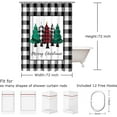 thumbnail image 4 of Merry Christmas Shower Curtain Buffalo Check Plaid Trees Shower Curtains Farmhouse Bathroom Decor with 12 Hooks,72 x72 Inches, 4 of 5