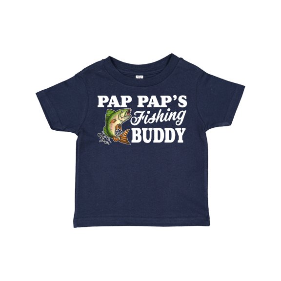 Inktastic Pap Pap's Fishing Buddy with White Text Boys Toddler T-Shirt