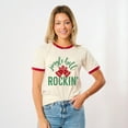 thumbnail image 5 of Jingle Bell Rockin' Bell Glitter - Women's Ringer Tee, 5 of 6