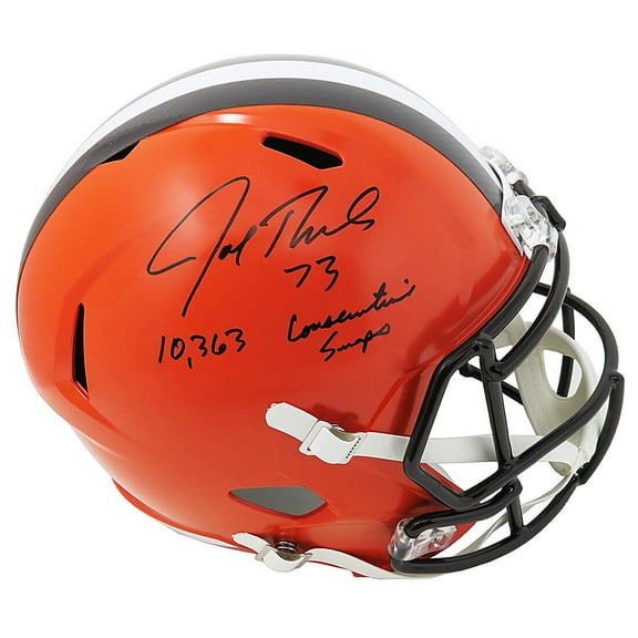 Joe Thomas Signed Cleveland Browns Riddell Full Size Speed Replica Helmet w/10,363 Consecutive Snaps
