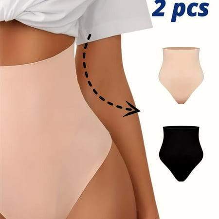 2pcs High Waisted Shapewear Panty L Mixed Color