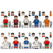 10PCS Soccer Star Minifigures Building Block Set, Collectible 1.77 inch World Cup Soccer Player Action Figures Building Toys for Kids Boys Fans