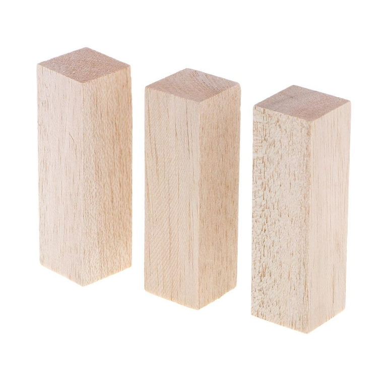 Wooden Dowel Rod Block, Square Wooden Block, Balsa Wood Blocks