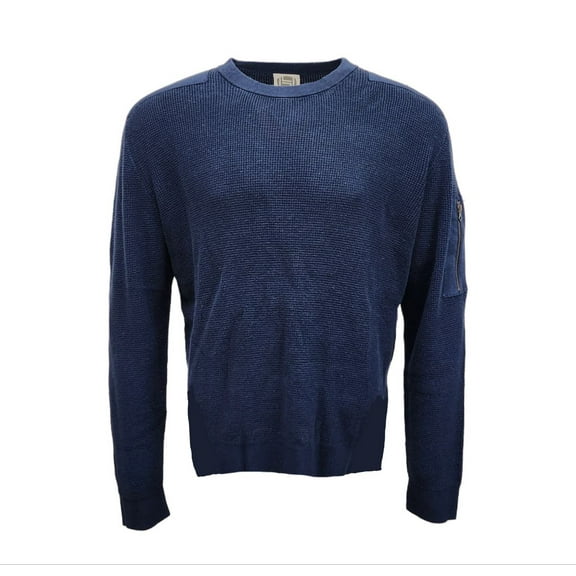 HoodLamb Men's Patch Soft Streatchy Hemp Sweater 420, Navy, XX-Large