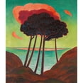 thumbnail image 3 of Gustav Wunderwald 12x14 Black Modern Framed Museum Art Print Titled - Pine with Red Cloud (1909), 3 of 5