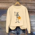 thumbnail image 5 of Meichang Women's Halloween Sweatshirts Oversized Skeleton Graphic Sweatshirt Crewneck Long Sleeve Pullover Tops Vintage Halloween Sweatshirt, 5 of 5