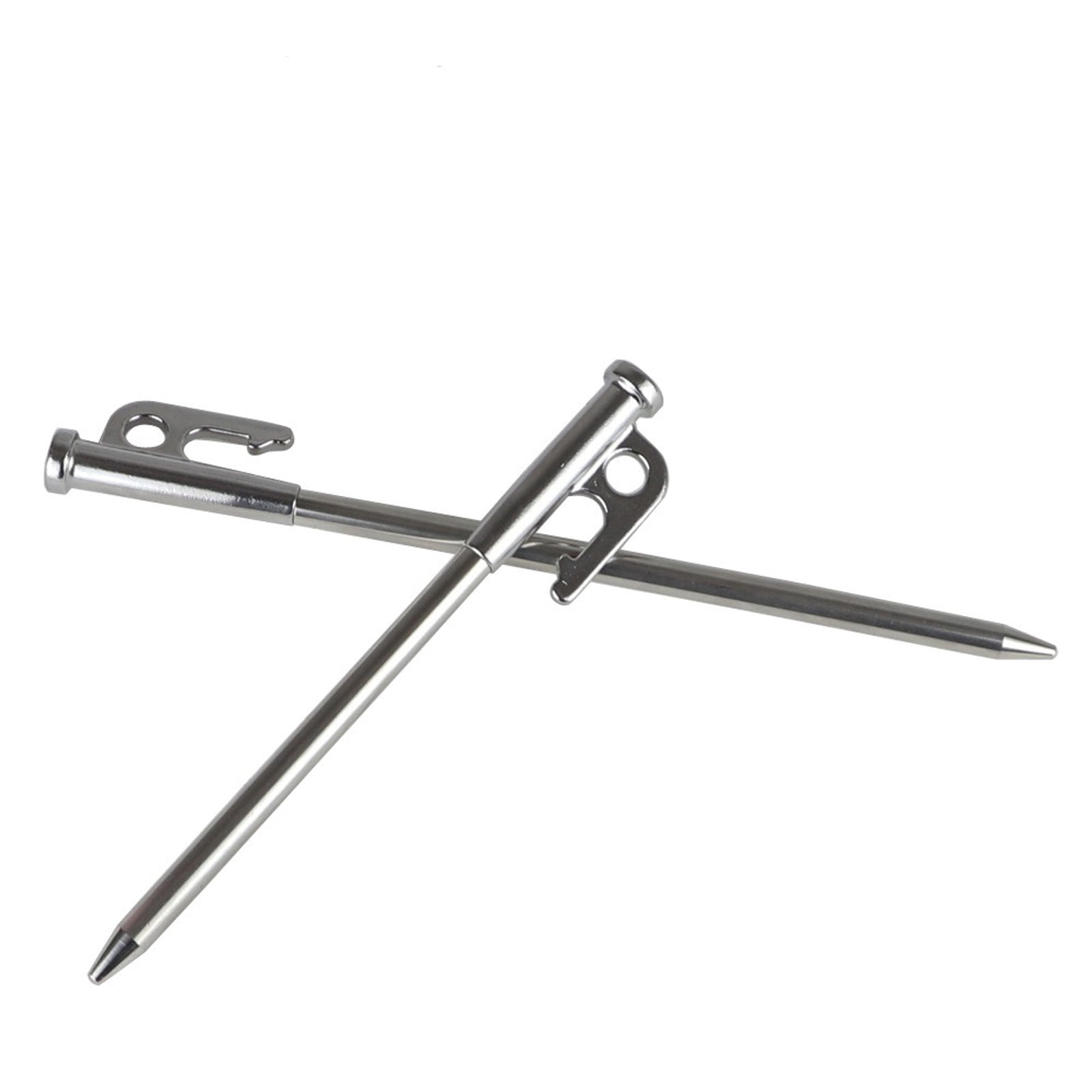 SIELUNO 10 Pieces Stainless Steel Tent Stake Ground Anchor Steel Tent Pegs For Camping Canopy-40cm-Silver