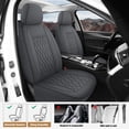 thumbnail image 2 of Juego completo de fundas para asientos de coche CAROMOP, piel sintética, color gris, 2 of 9