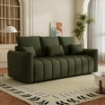 thumbnail image 2 of Newest 80.7 inch premium Teddy fabric sofa with 3 back pillows and 3 back cushions Solid wood frame 3 seat sofa with oversized upholstered chair for living room, bedroom, 2 of 6