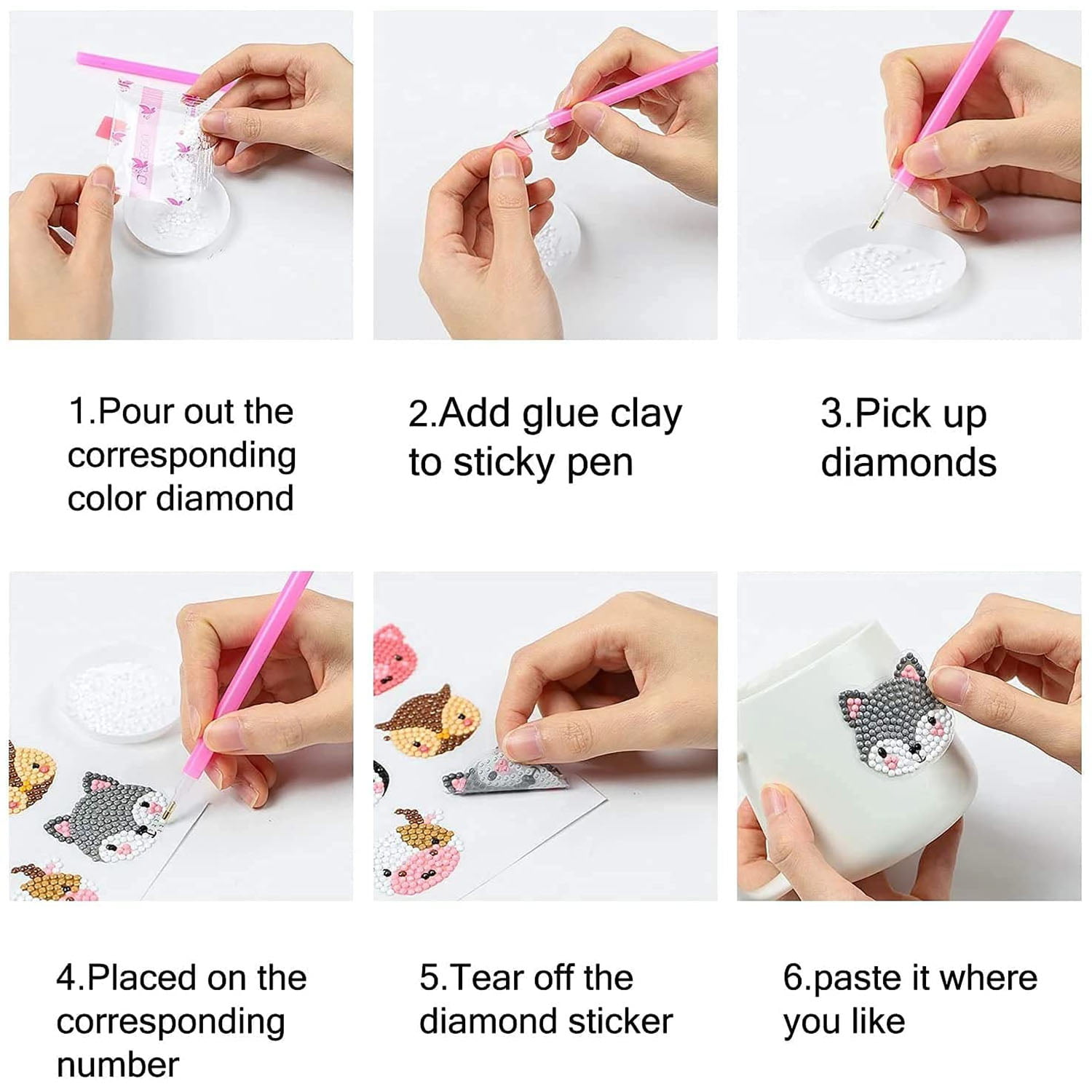 Hot Sale Kids Craft Set Big DIY Diamond Painting Stickers Joya de rosa -  China Juguete plástico y personaje de dibujos animados precio