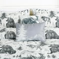 thumbnail image 6 of Chezmoi Collection Denver 7-Piece Southwestern Cabin Lodge Comforter Set, White Black Gray Grizzly Bear Wolves Moose Pine Tree Mountain Printed Microfiber Bedding, California King, 6 of 9