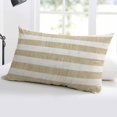 thumbnail image 5 of Cream Striped Throw Pillow Cover 24 x 36 Inch Decorative Pillow Cover Farmhouse Vintage Brown Stripes Lumbar Pillowcase Seasonal Rectangle Cushion Case for Couch Sofa Bed Living Room, 5 of 7