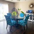 thumbnail image 2 of 4 Pieces Dining Chair Covers, Stretch Washable Geometric Pattern Chair Slipcovers, for Dining Room Kitchen Home Hotel Table Banquet Sets, Peacock Blue, 2 of 7