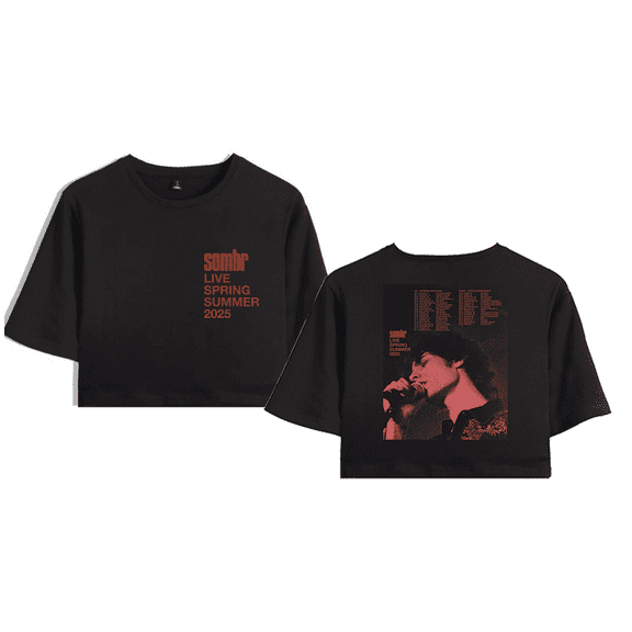 Sombr Merch Live Spring 2025 Tour Crop Top Graphic T-shirt Women Girl Short Sleeve