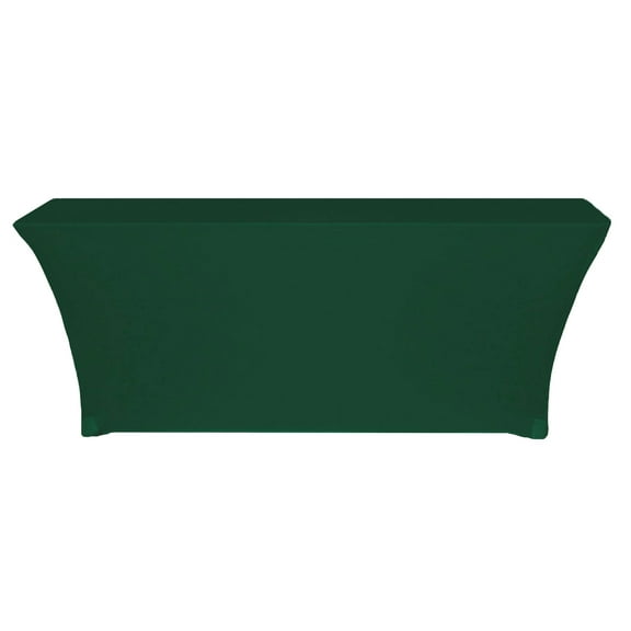 Your Chair Covers - Stretch Spandex 8 ft x 18 Inches Rectangular Classroom Table Cover Hunter Green