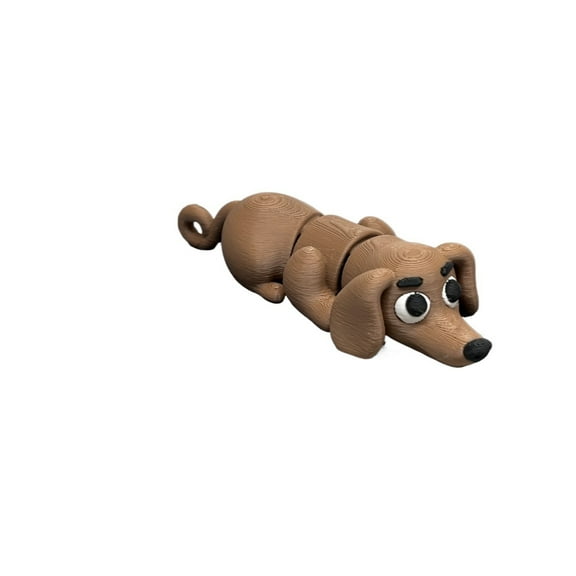 1PC Lying on the ground sausage  5.8cm Articulated 3D Printed Puppy Figurine, Dachshund, German Shepherd Model, Creative Gift for Cars, Desktops, and Home Decor