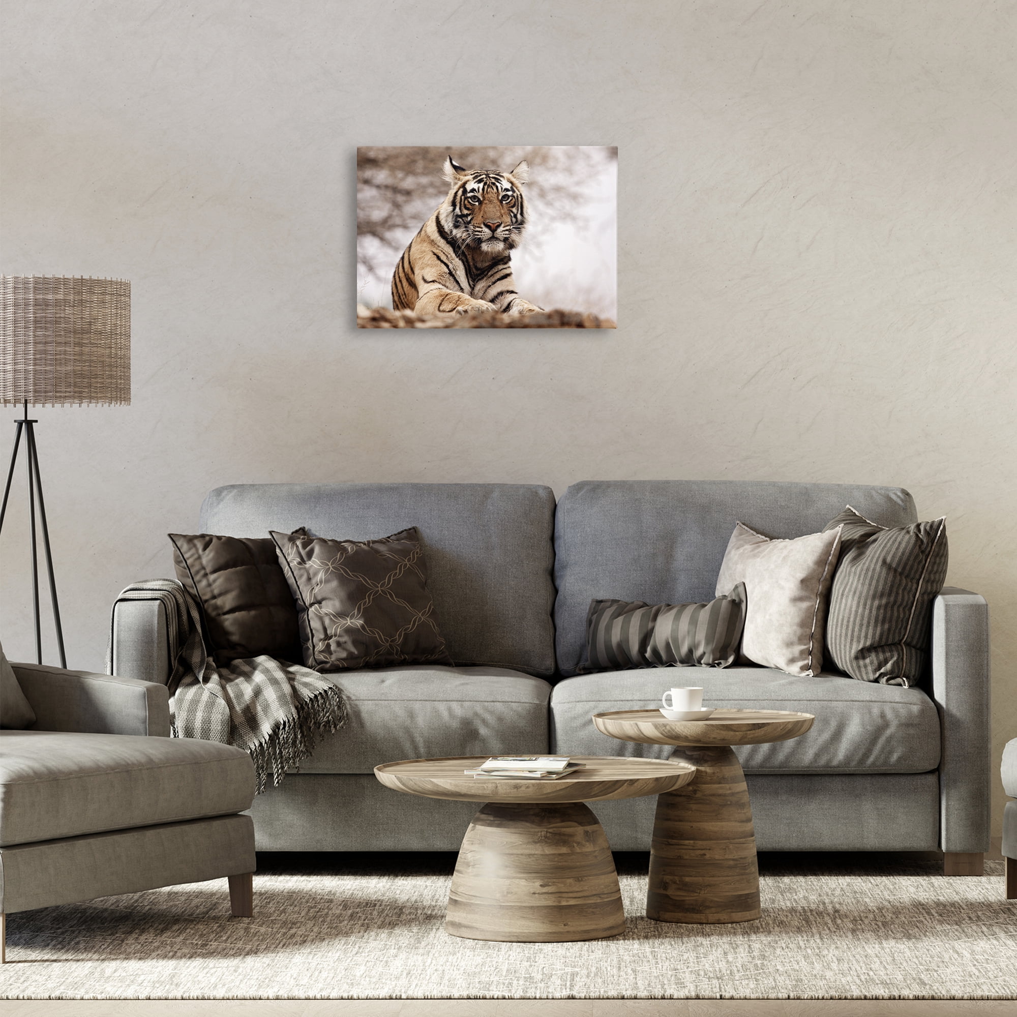 Stupell Industries Strong Tiger Atop Hill Animals & Insects Photography Gallery Wrapped Canvas Art Print Wall Art, 24 x 16