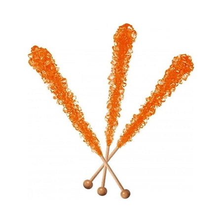 Orange Rock Candy Sticks: 36 count