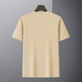 thumbnail image 6 of USNSM Men's Ultra Soft T-Shirt Curve Hem Lightweight Breathable Comfortable Cooling Short Sleeve Casual Basic Tee Shirt Beige L, 6 of 9