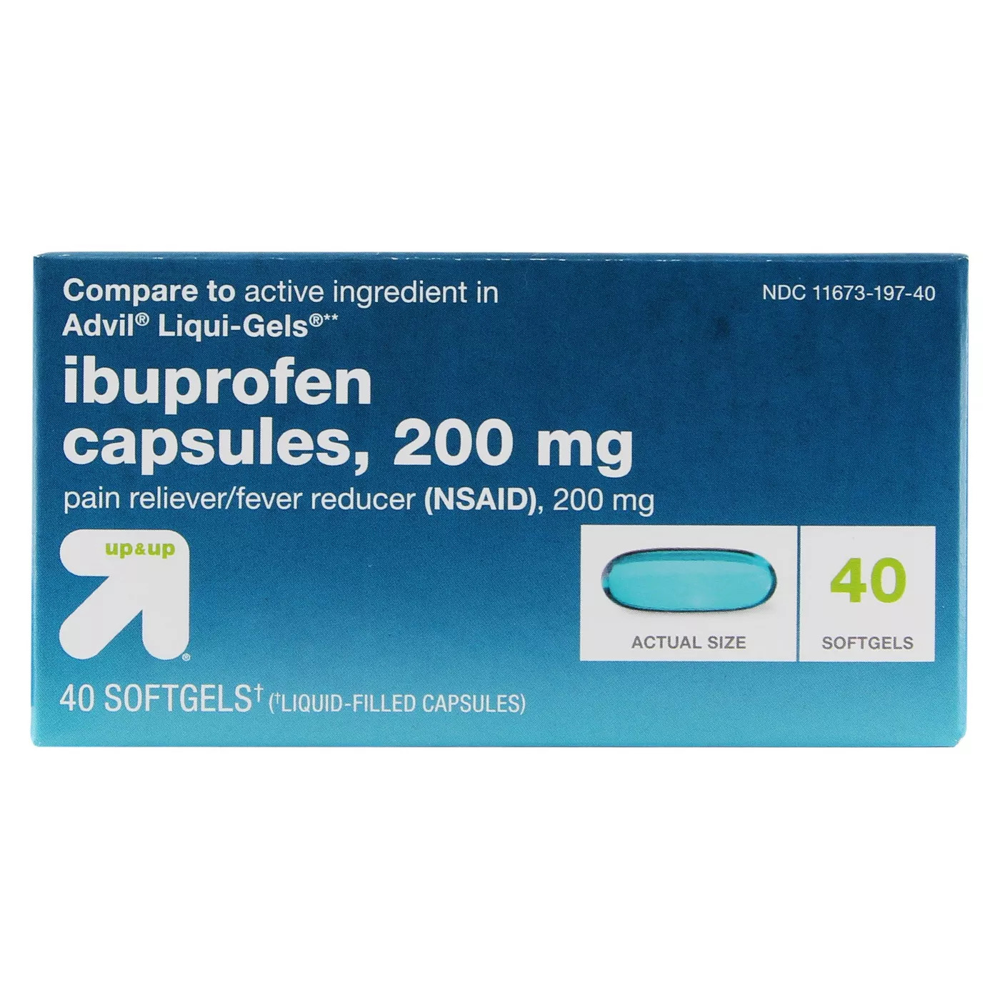 Up&Up Ibuprofen Pain Reliever and Fever Reducer Softgels, Relieves Headache and Common Cold
