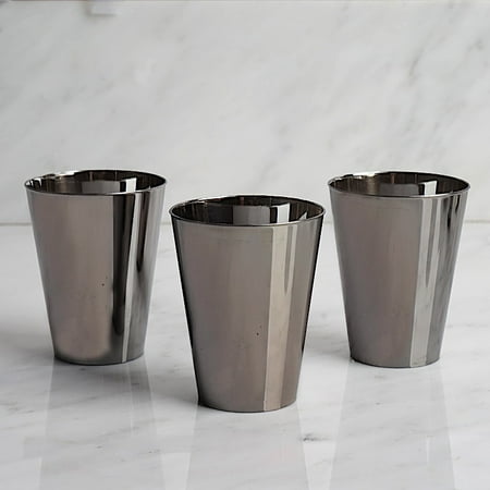 - BalsaCircle Silver 12 pcs 7 oz. Plastic Wine Cups - Wedding Reception Party Buffet Catering Tableware Creative Food Display