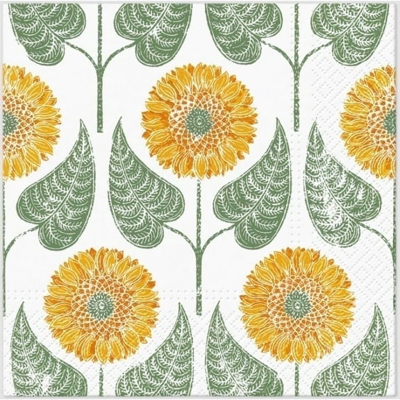 Sunflowers Pattern Napkins, Everyday Paper Napkins, Decoupage Paper napkins, 40 Count, Soft And Smooth Disposable Napkins, Wedding, Parties, Dinners or Events, 3-ply Dinner Napkins
