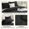 thumbnail image 5 of 3 Pieces Comforter Set, Solid Breathable Quilted Style Bedding Sets, Luxury Fluffy Soft Comforter for All Season (1 Comforter & 2 Pillowcases), Black Queen, 5 of 6