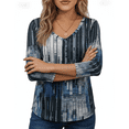 thumbnail image 6 of SOMER Womens Tops 3/4 Sleeve V Neck Blouses Casual Shirts Loose Fit Tunic Tops for Going Out, 6 of 6