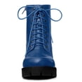 thumbnail image 3 of Unique Bargains Women's Platform Chunky Heels Combat Boots, 3 of 6