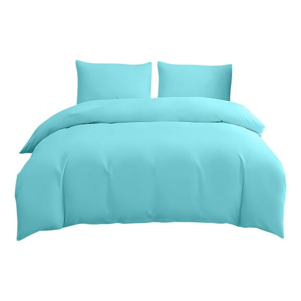 Juego de sábanas y funda nórdica de 1,8 m, cuatro piezas, color liso, lavado, para cama de 180 a 220 cm.