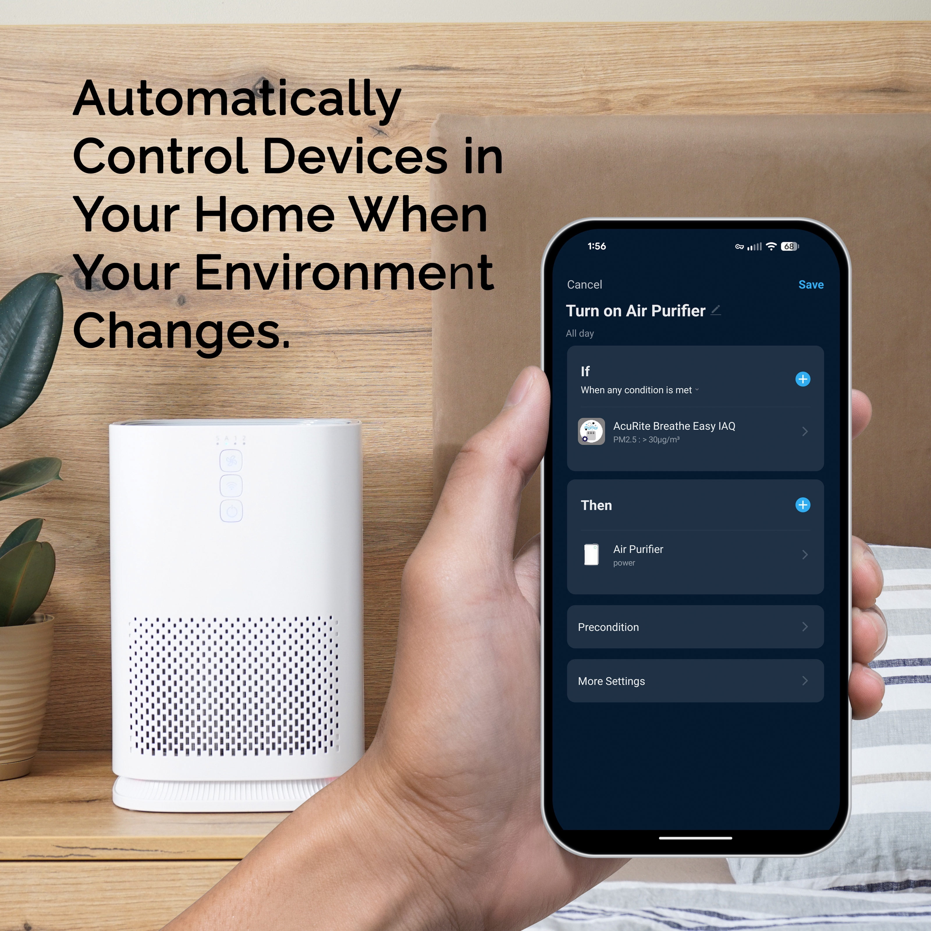 AcuRite WiFi Indoor Air Quality Monitor (8-in-1) for Particulate Matter (PM1.0, PM2.5, PM10), CO2, HCHO and TVOC and Remote IAQ Monitoring (17012M)