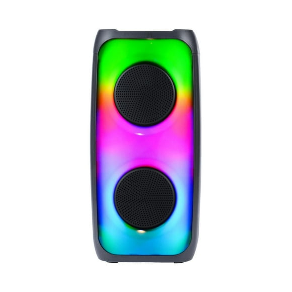 Proscan True Wireless Bluetooth Rainbow Flame Light-Up LED Speakers with FM Radio - Black