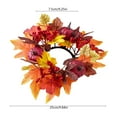 thumbnail image 3 of Maple Leaf Pumpkin Berry Candle Wreath – Fall Harvest Thanksgiving & Halloween Decorative Candle Holder Ring, 3 of 6