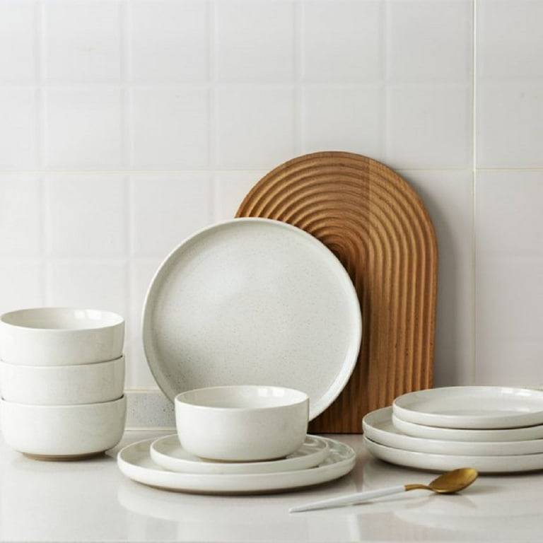 Famiware 12 Piece White Stoneware Dinnerware Sets for Famiware 12 Piece White Stoneware Dinnerware Sets for