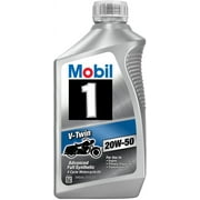 Mobil V-Twin Synthetic Motocycle Motor Oil - 1 Quart (Pack of 6) 1 Quart (32 Ounce), (Case of 6)