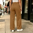 thumbnail image 4 of yillto Women Plus Size Sweatpant Wide Leg Elastic Waist Drawstring Loose Pants Trousers with Pockets, 4 of 7