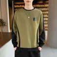 thumbnail image 2 of Sudaderas para hombre Camiseta Cuello redondo Ropa de hombre Top Slim Fit Sin capucha Jersey azul Cuello redondo Novedad y lujo Cálido Emo, 2 of 5