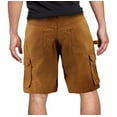 thumbnail image 2 of Men's 100% Cotton Classic Fit Army Utility Multi Pocket Chino Cargo Shorts (Camel, 34), 2 of 3
