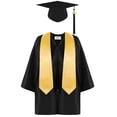 thumbnail image 2 of Boys Girls Primary School Graduation Cap and Gown with Gold Stole for Kidss Black Cap and Gown Graduation Graduation Celebration Dress Outfit, 2 of 9