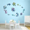 thumbnail image 2 of Pegatinas 14 Calcomanías de Pared de Peces de Colores Calcomanías de Pared de Océano Calcomanías de Vinilo Removibles para Baño, Guardería, Habitación de Niños, 2 of 5