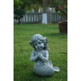 thumbnail image 2 of Kneeling Child Mermaid Holding Shell Outdoor Garden Statue - 12.75" - Gray, 2 of 3