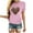 Pink, variant on WREESH Graphic T-Shirts for Women Valentine's Day Heart Leopard Printed Tees for 2025 Summer Casual Gray